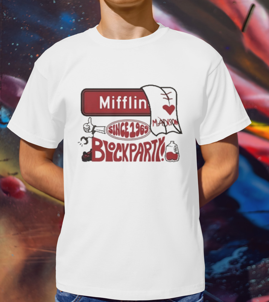 Mifflin Block Party Madison Since 1969 Heart Thumbs Up T-Shirt