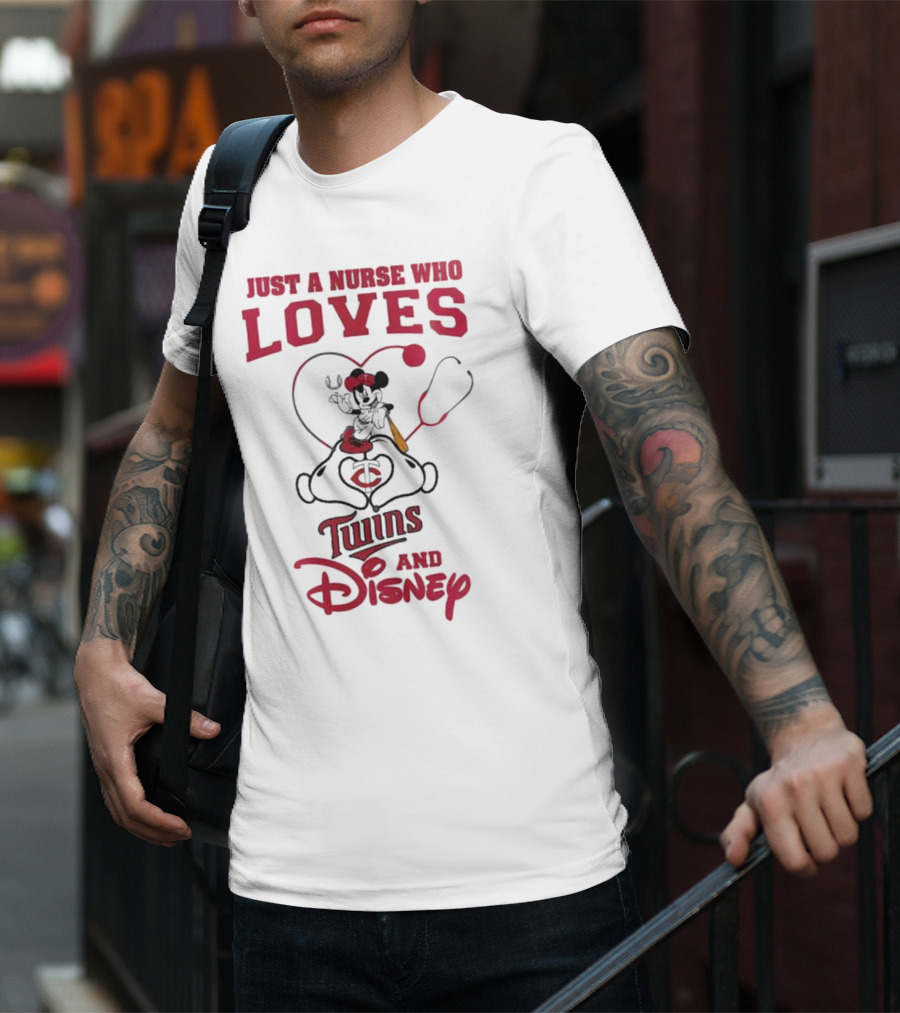 Just A Nurse Who Loves Minnesota Twins Disney Mickey Mouse T-Shirt