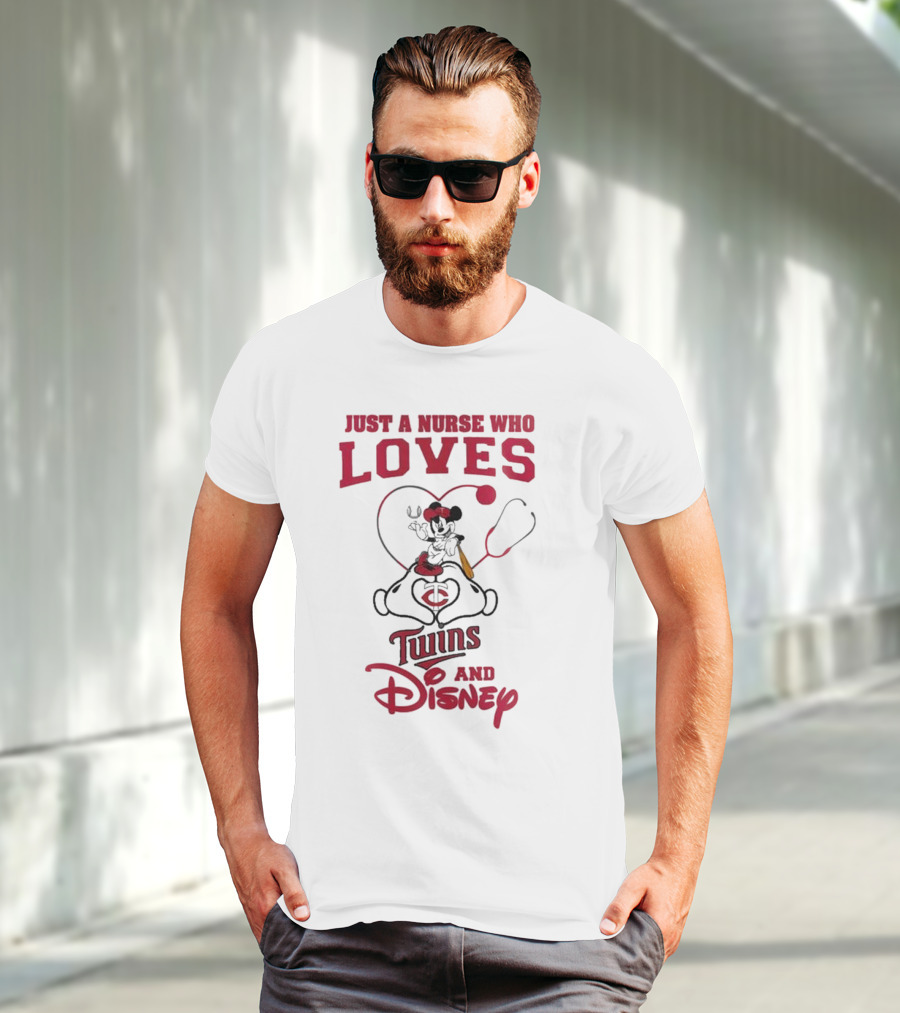 Just A Nurse Who Loves Minnesota Twins Disney Mickey Mouse T-Shirt