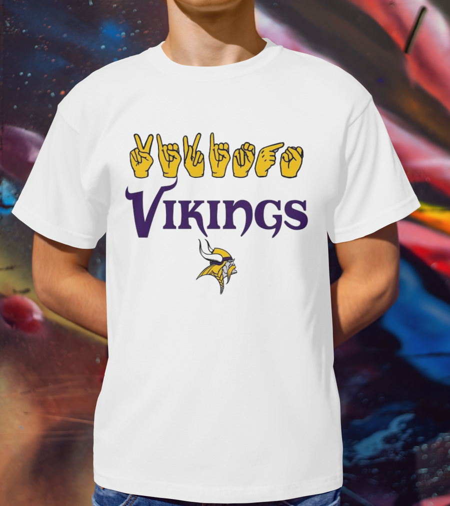 Minnesota Vikings NFL ASL Love Sign American Sign Language T-Shirt