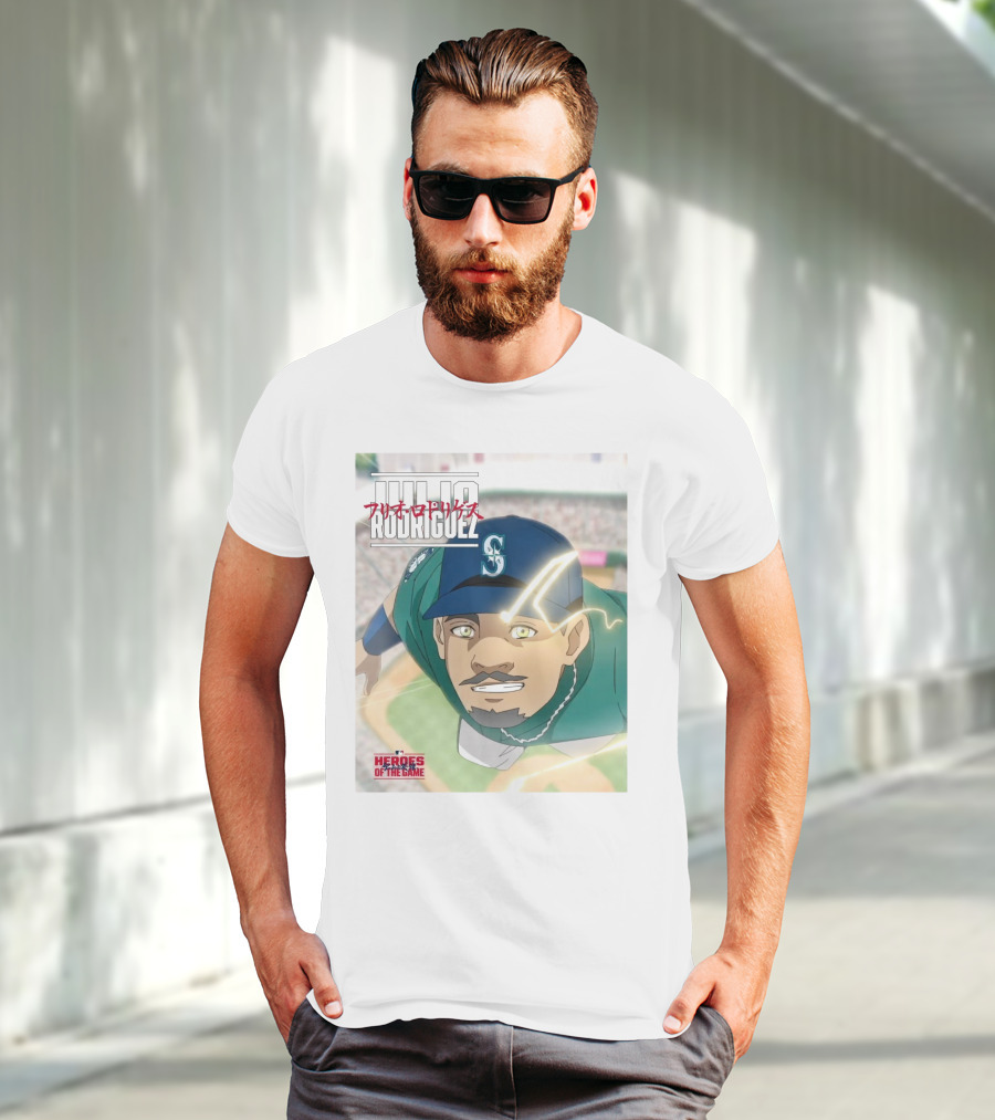 Seattle Mariners Julio Rodriguez Anime Heroes Of The Game MLB J-Rod T-Shirt