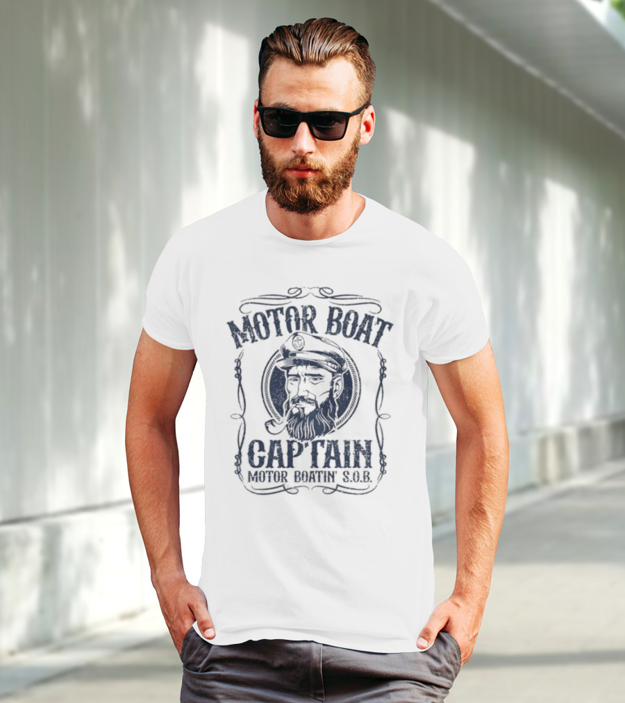 Motor Boat Captain Motor Boati Sob Vintage Nautical Theme T-Shirt