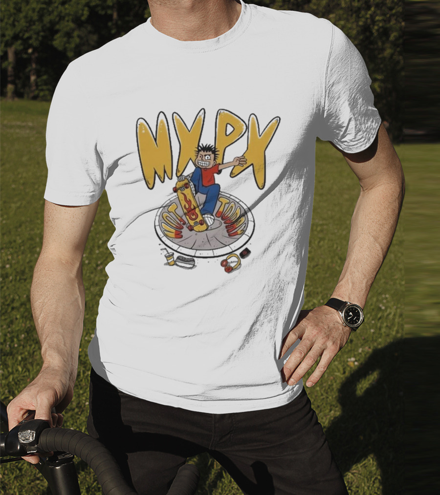 MXPX Today I'm Easy Skateboard Character With Flame Deck T-Shirt
