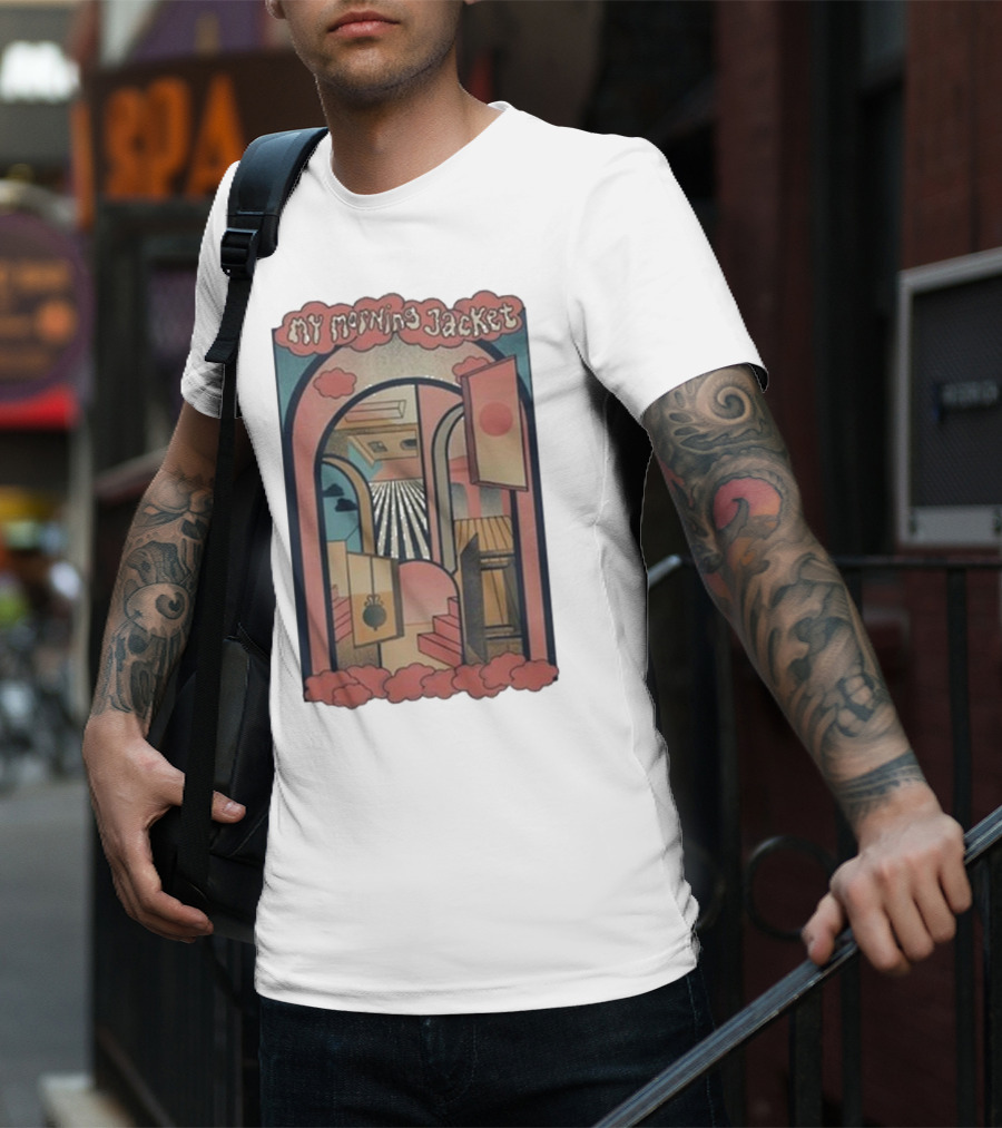 My Morning Jacket Surreal Archway And Stairs Retro Album Art T-Shirt