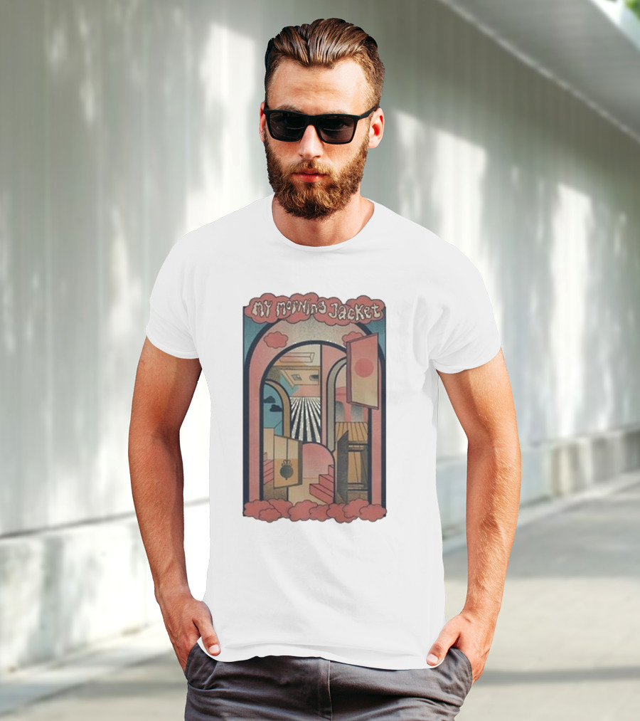 My Morning Jacket Surreal Archway And Stairs Retro Album Art T-Shirt