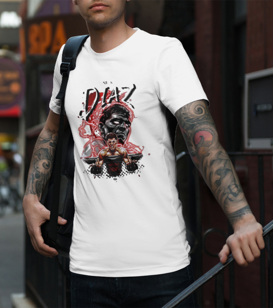 Nate Nick Diaz Electric Aura Fight Scene T-Shirt
