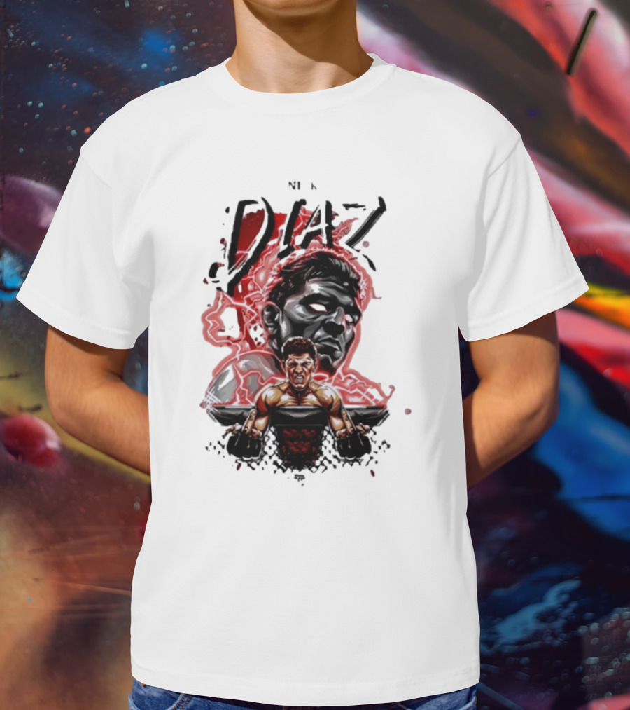 Nate Nick Diaz Electric Aura Fight Scene T-Shirt
