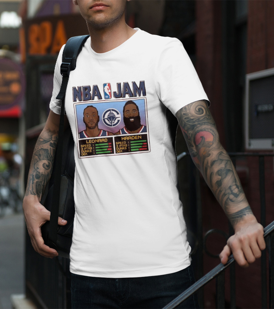 NBA Jam Leonard Harden Clippers Player Stats T-Shirt
