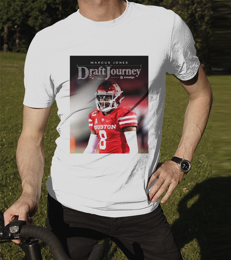 Marcus Jones New England Patriots NFL Draft Journey Houston Football T-Shirt