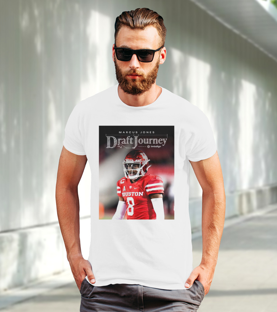 Marcus Jones New England Patriots NFL Draft Journey Houston Football T-Shirt