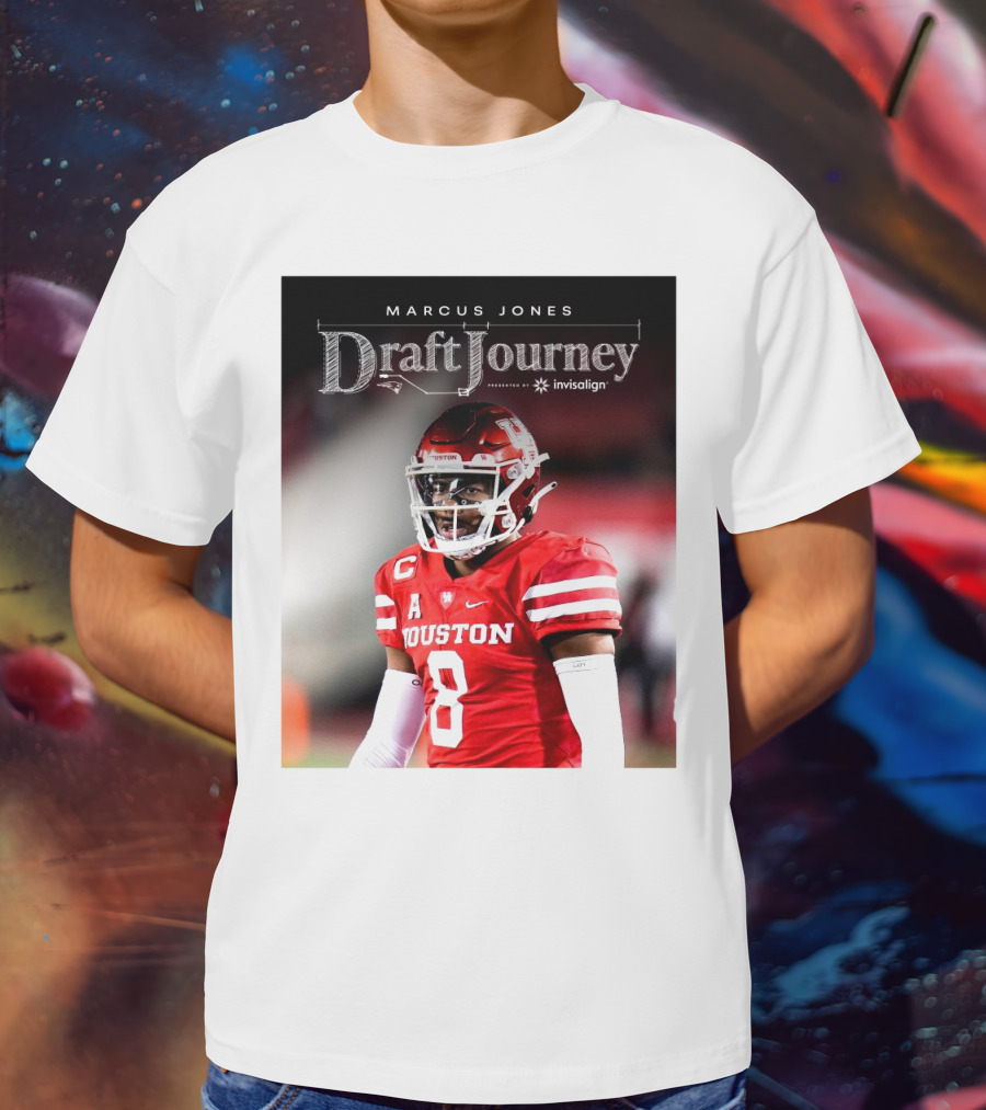 Marcus Jones New England Patriots NFL Draft Journey Houston Football T-Shirt