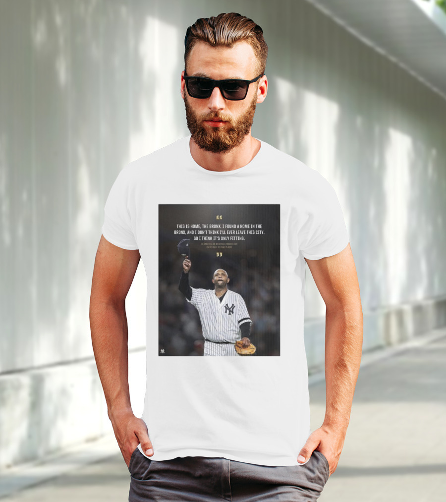New York Yankees CC Sabathia This Is Home The Bronx Hall Of Fame Plaque T-Shirt