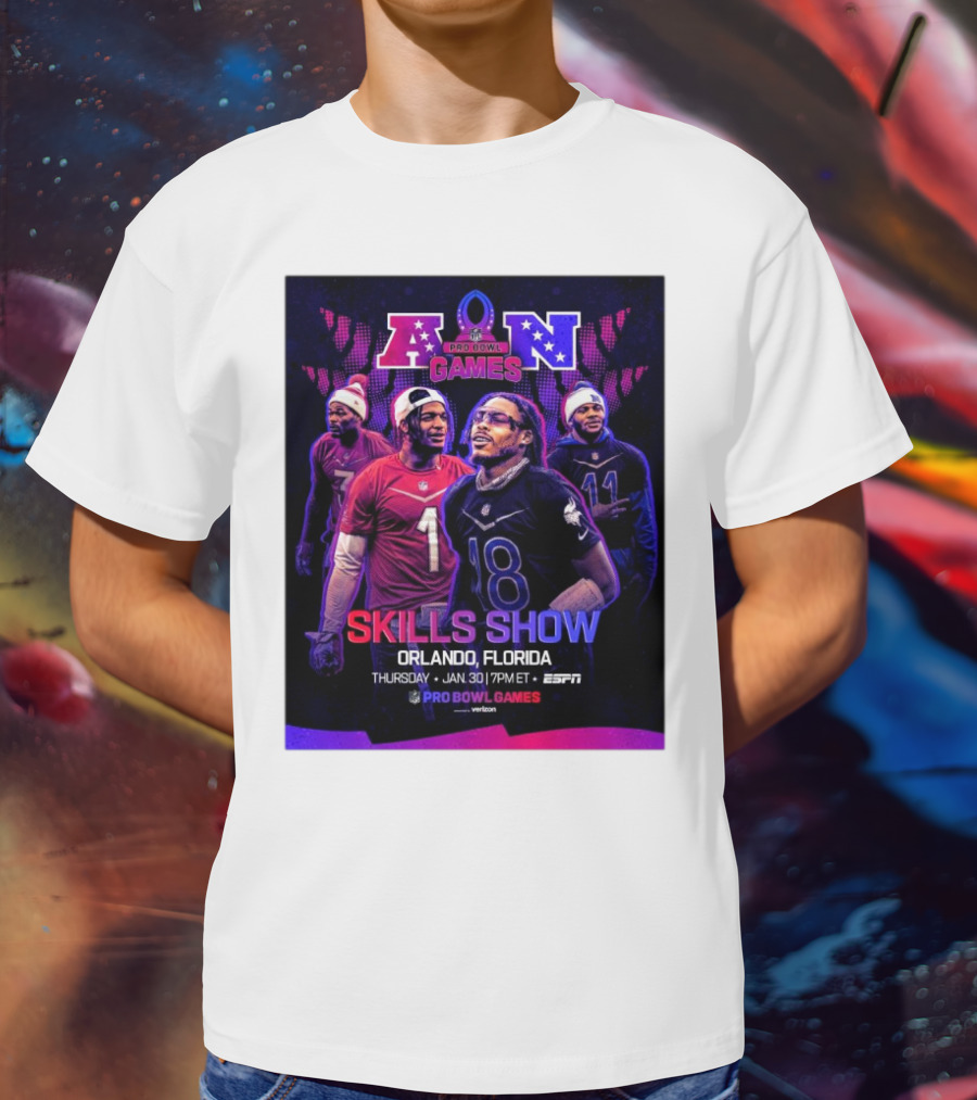 NFC And AFC NFL Pro Bowl Games 2025 Skills Show Orlando Florida January 30 ESPN T-Shirt