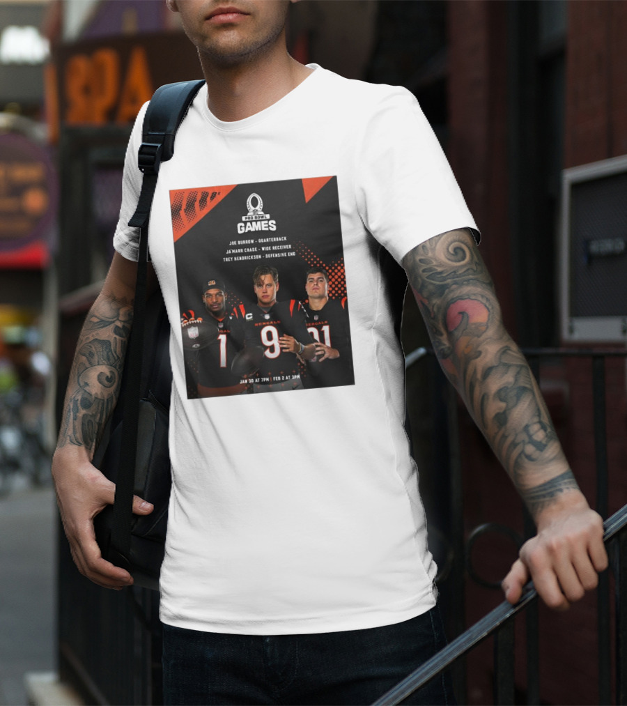 Pro Bowl Games 2025 Joe Burrow Ja’marr Chase Trey Hendrickson Jan 30 Feb 2 Bengals NFL T-Shirt