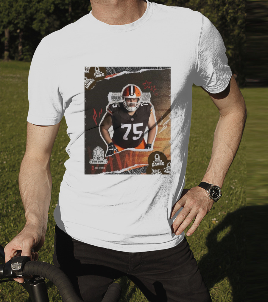 NFL Pro Bowl Games 2025 Joel Bitonio Cleveland Browns 75 T-Shirt
