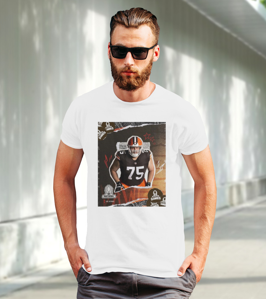 NFL Pro Bowl Games 2025 Joel Bitonio Cleveland Browns 75 T-Shirt