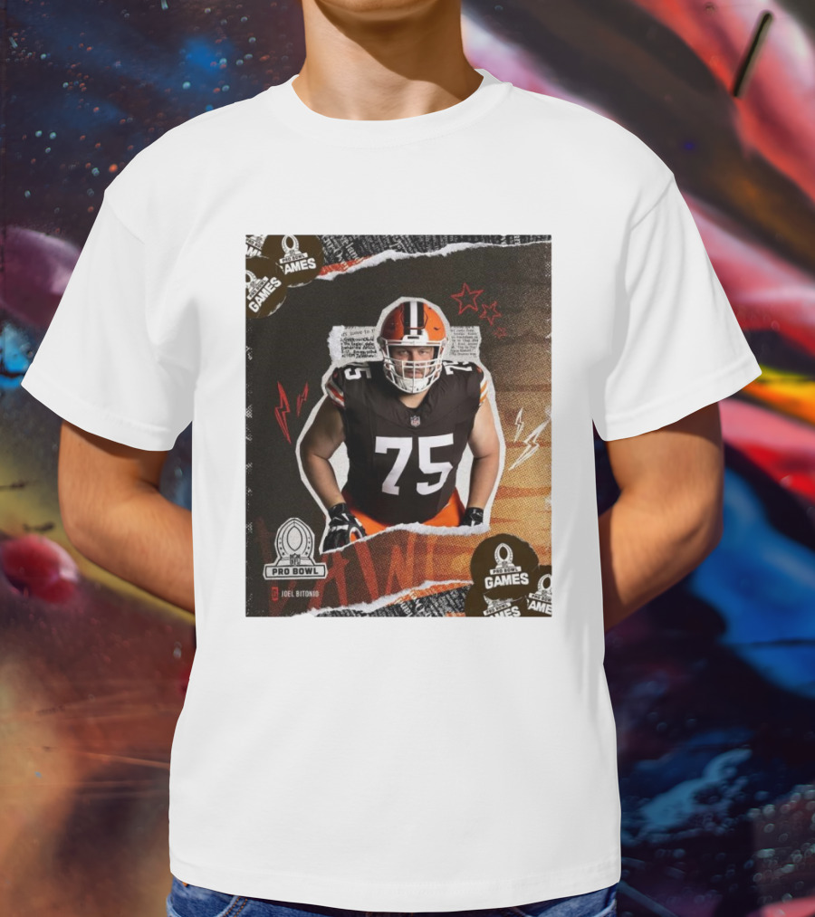 NFL Pro Bowl Games 2025 Joel Bitonio Cleveland Browns 75 T-Shirt