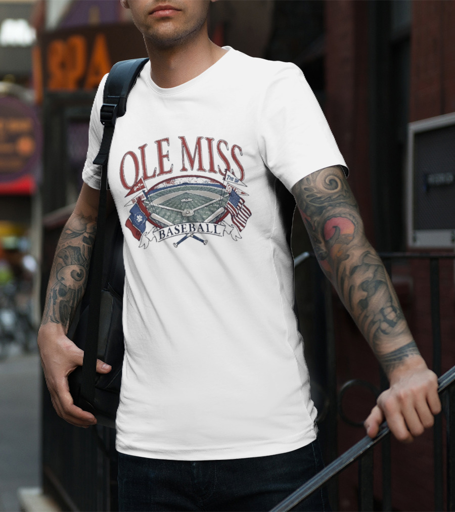 Ole Miss Baseball Fanbase Home Field Flags T-Shirt