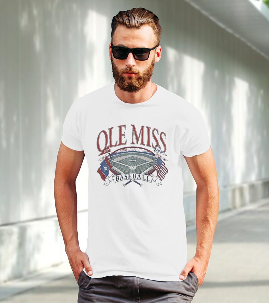 Ole Miss Baseball Fanbase Home Field Flags T-Shirt