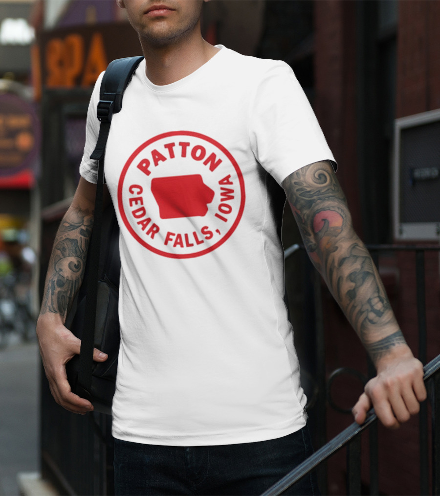 Patton Cedar Falls Iowa Map Circle T-Shirt