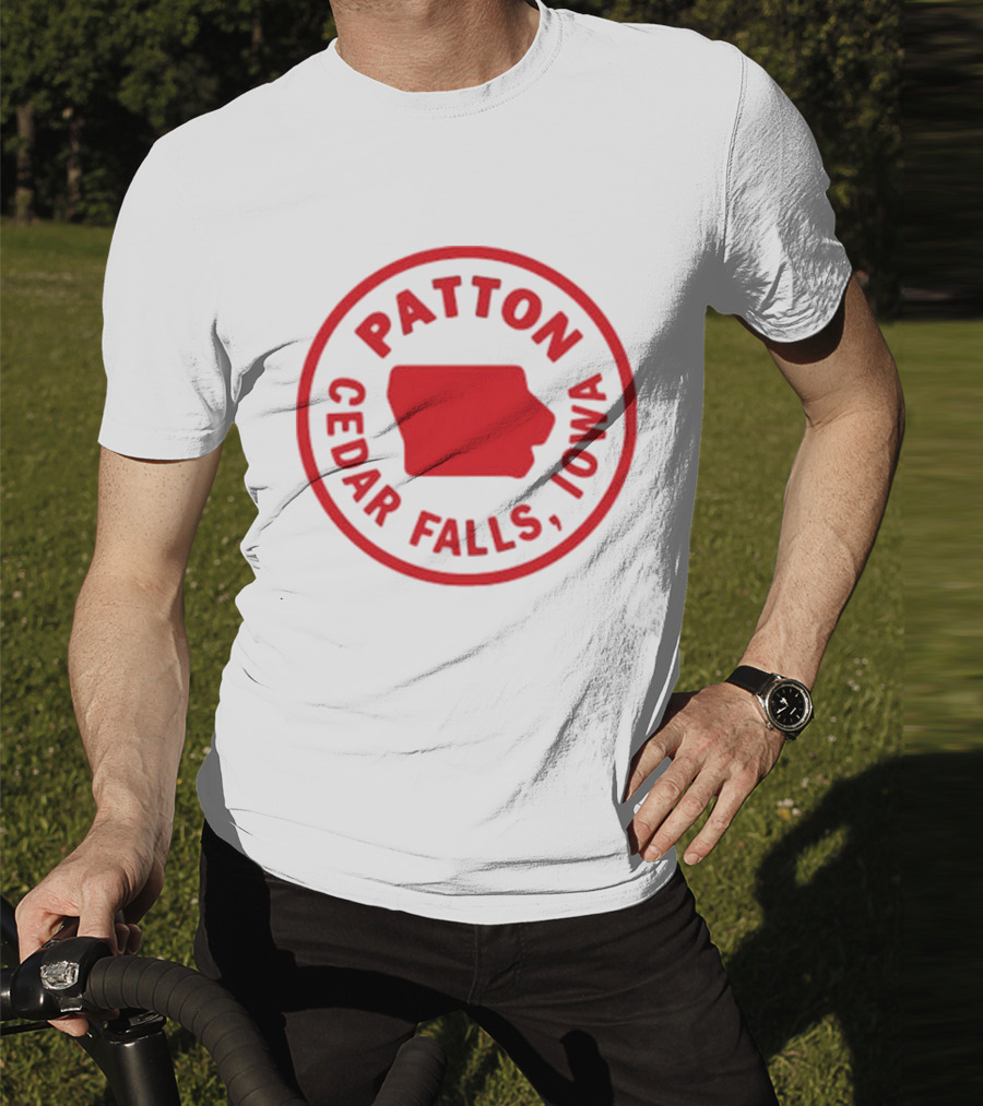 Patton Cedar Falls Iowa Map Circle T-Shirt