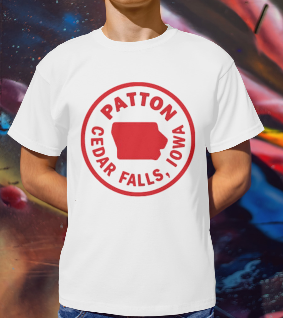 Patton Cedar Falls Iowa Map Circle T-Shirt