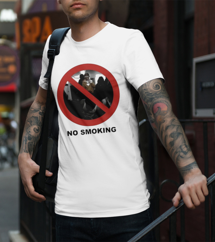 No Smoking Circle Icon With Anonymous Figure T-Shirt