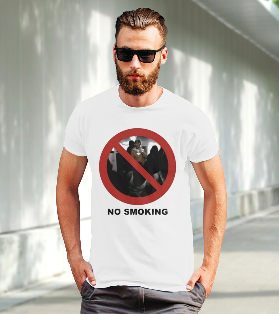 No Smoking Circle Icon With Anonymous Figure T-Shirt