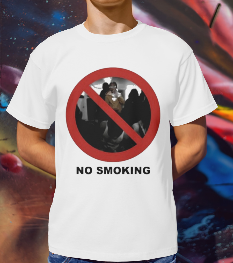 No Smoking Circle Icon With Anonymous Figure T-Shirt