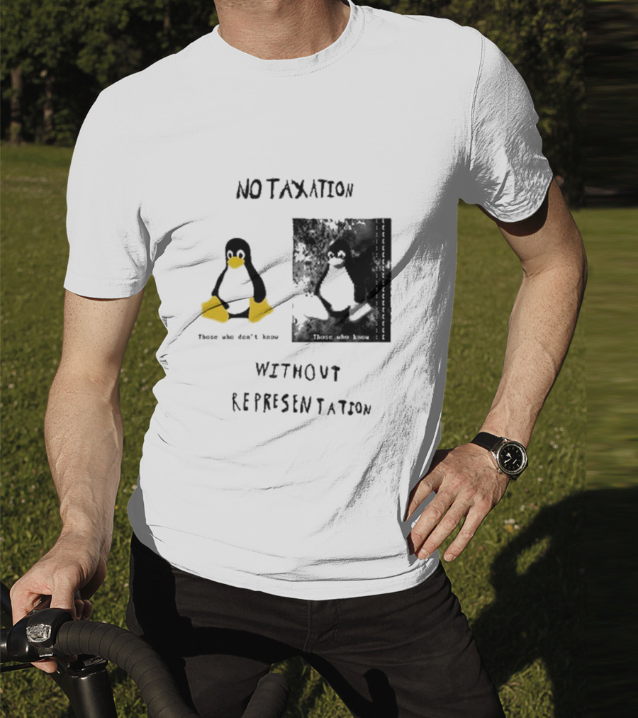 No Taxation Without Representation Unhappy Feet Penguin T-Shirt