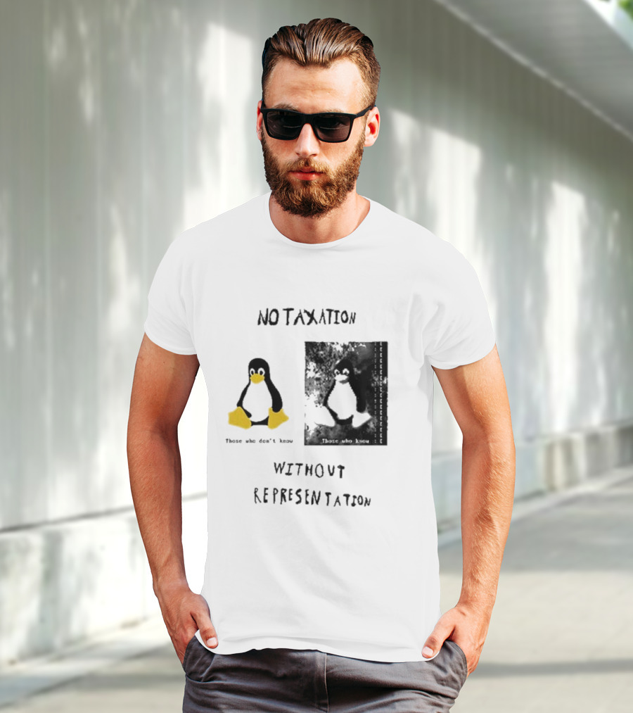 No Taxation Without Representation Unhappy Feet Penguin T-Shirt