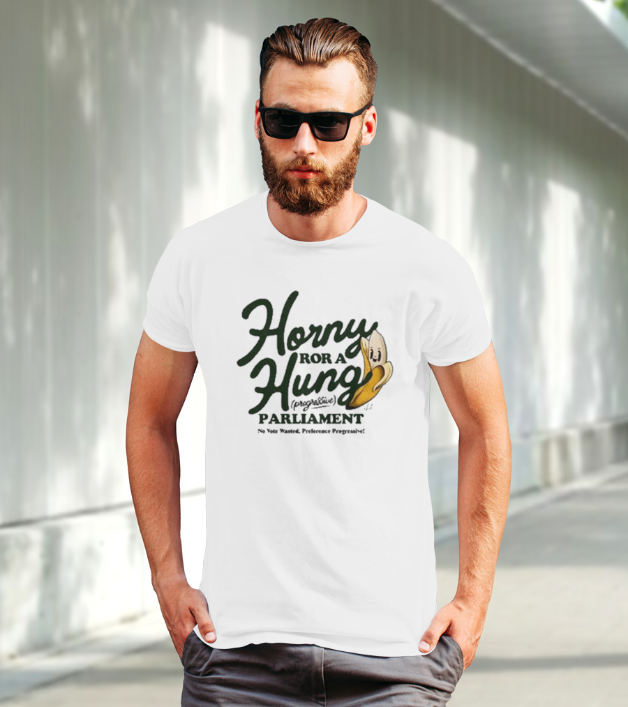 Horny For A Hung Parliament Banana Cartoon T-Shirt