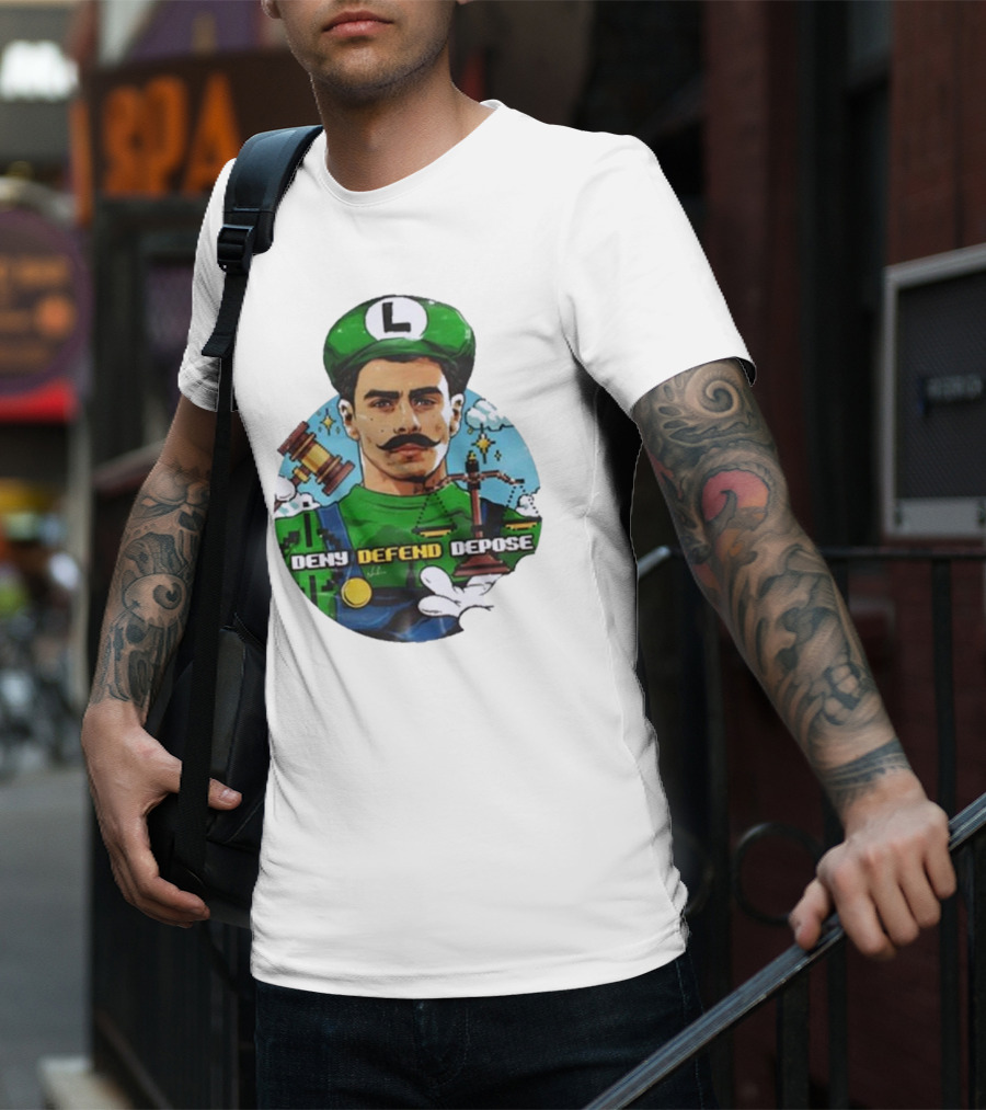 Nordacious Store Deny Defend Depose Mario Luigi Parody T-Shirt
