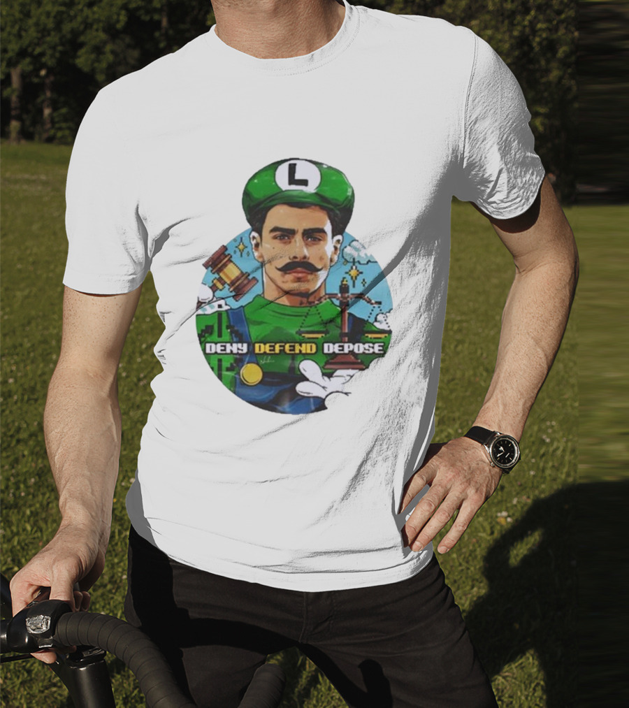 Nordacious Store Deny Defend Depose Mario Luigi Parody T-Shirt