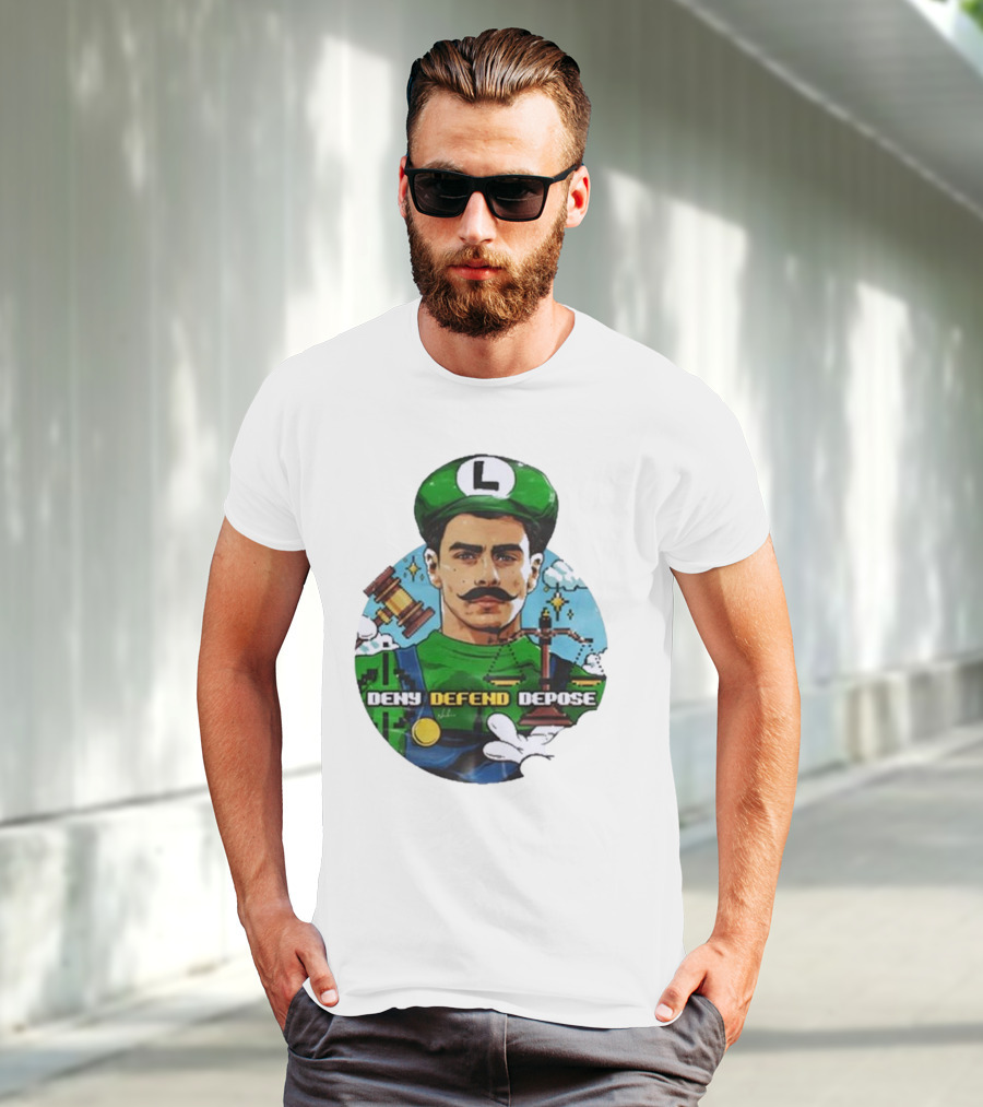 Nordacious Store Deny Defend Depose Mario Luigi Parody T-Shirt
