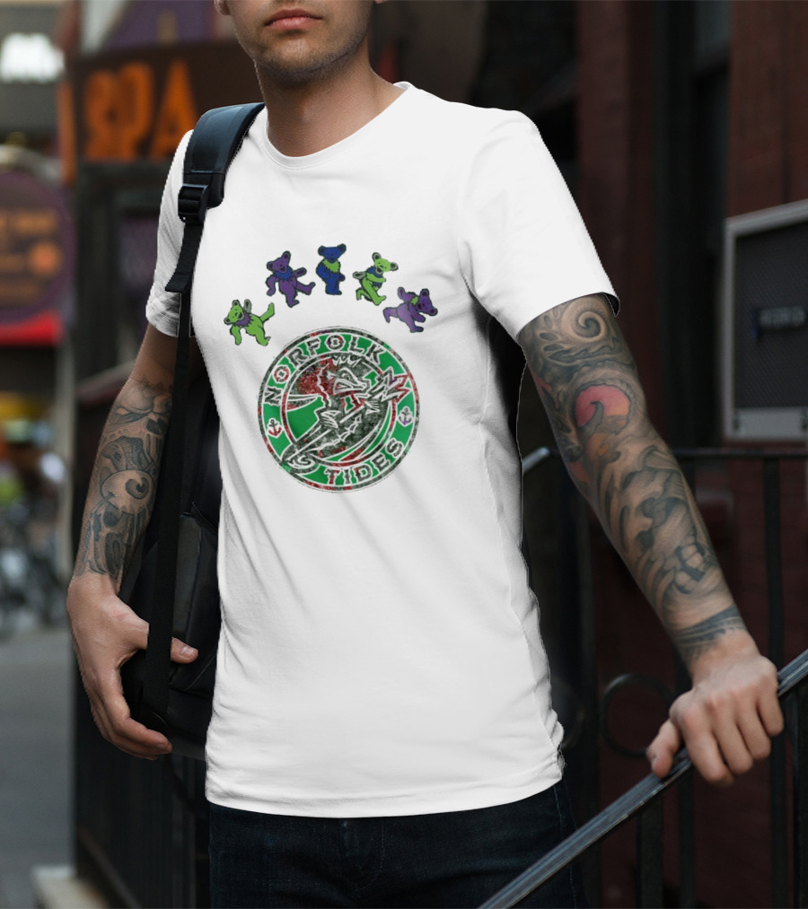 Norfolk Tides Grateful Dead Night 2025 Dancing Bears Baseball T-Shirt