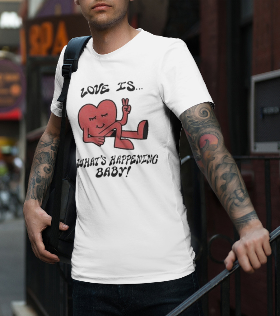 Not Dead Yet Nell Serrano Love Is What's Happening Baby Peace Heart T-Shirt
