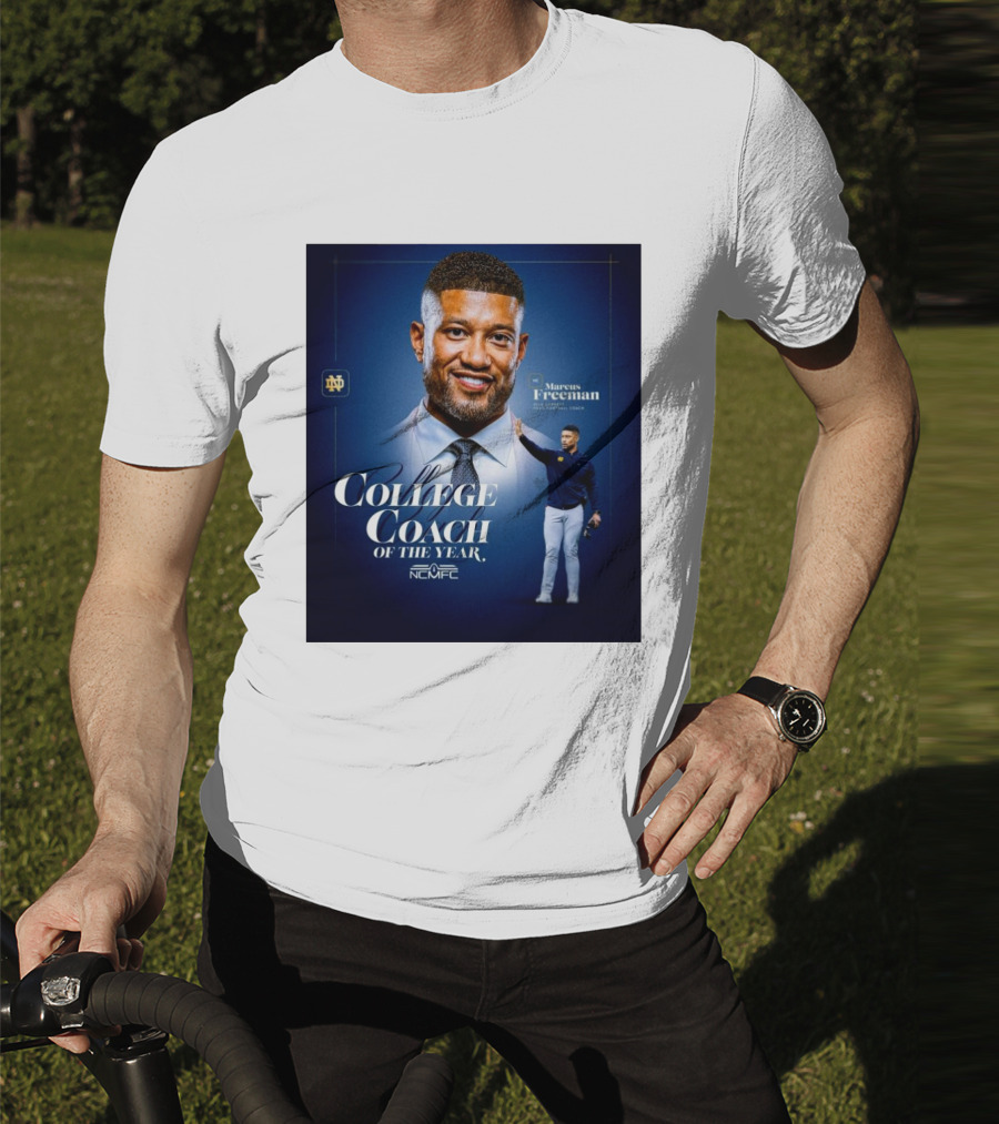 Marcus Freeman 2025 Notre Dame Fighting Irish NCMFC College Coach Of The Year T-Shirt
