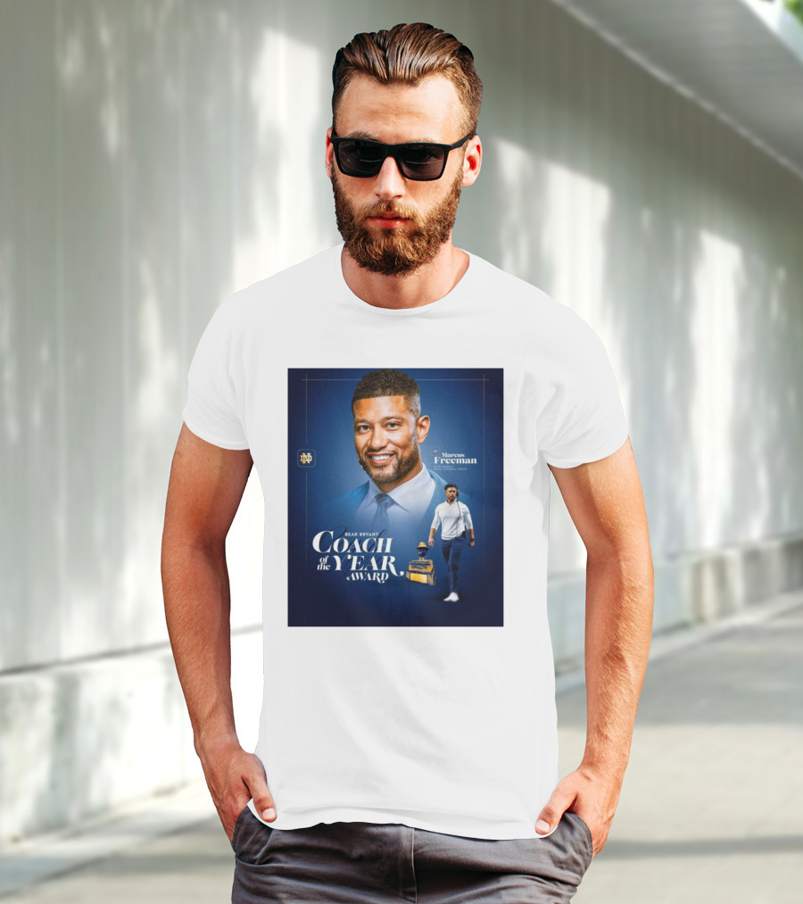 Bear Bryant Coach Of The Year Marcus Freeman Notre Dame Fighting Irish Football Coach T-Shirt