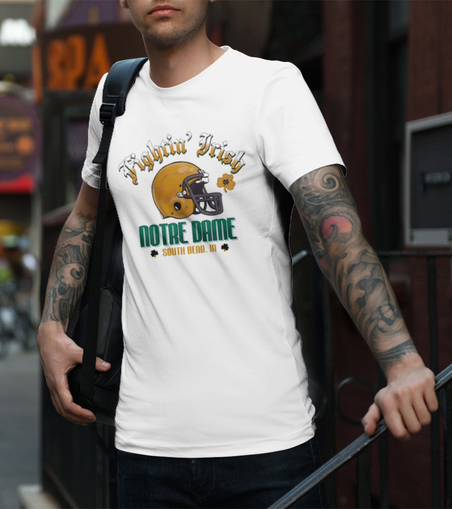 Fighting Irish Vintage Notre Dame Football South Bend IN Helmet Icon T-Shirt