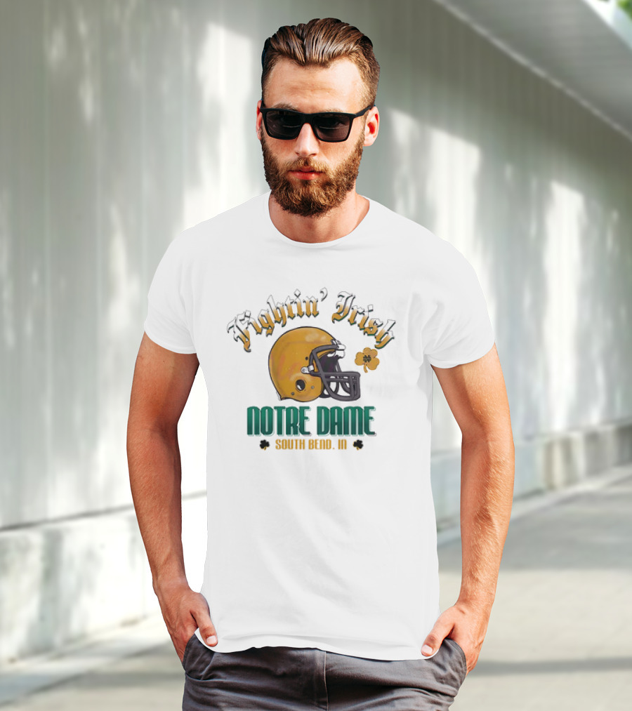 Fighting Irish Vintage Notre Dame Football South Bend IN Helmet Icon T-Shirt