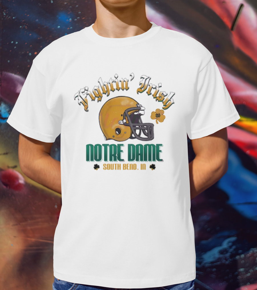 Fighting Irish Vintage Notre Dame Football South Bend IN Helmet Icon T-Shirt