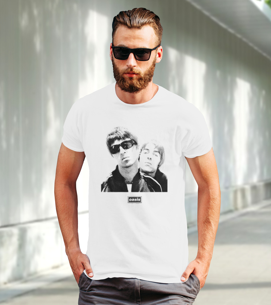 Oasis Boxed Web Exclusive Liam And Noel Gallagher Black And White T-Shirt