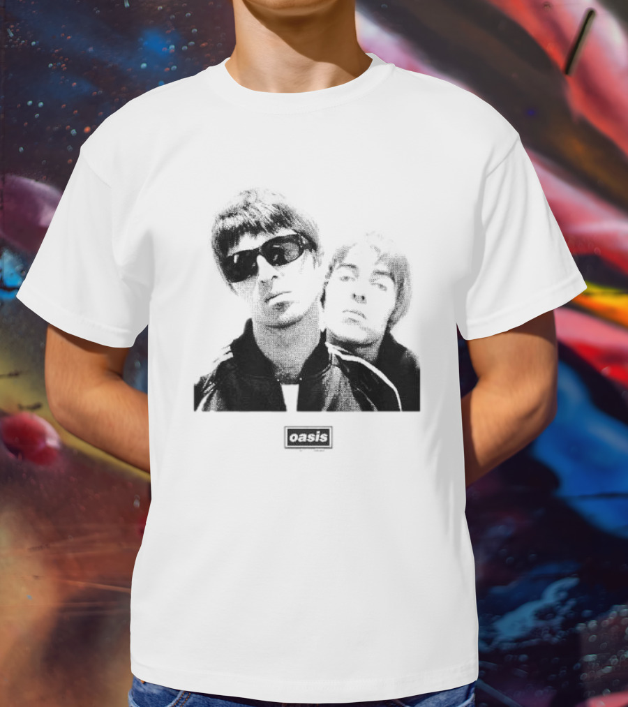 Oasis Boxed Web Exclusive Liam And Noel Gallagher Black And White T-Shirt