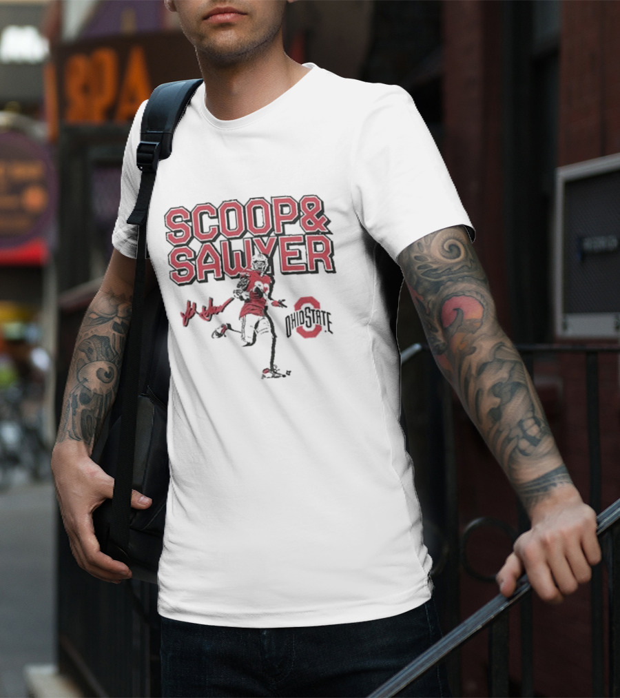 Ohio State Jack Sawyer Scoop And Sawyer Buckeyes Football T-Shirt