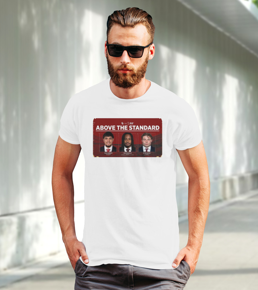 OU 212° Above The Standard Ivan Carreon Sam Franklin Peter Schuh Football T-Shirt