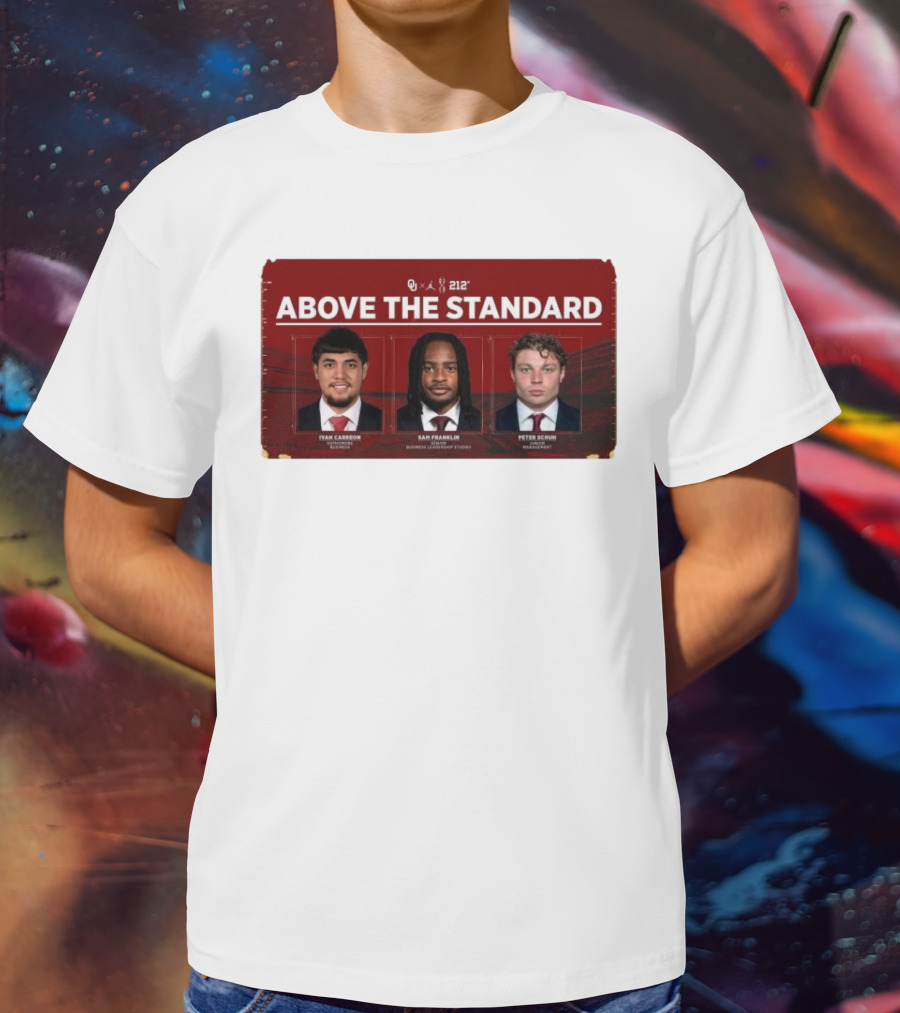 OU 212° Above The Standard Ivan Carreon Sam Franklin Peter Schuh Football T-Shirt
