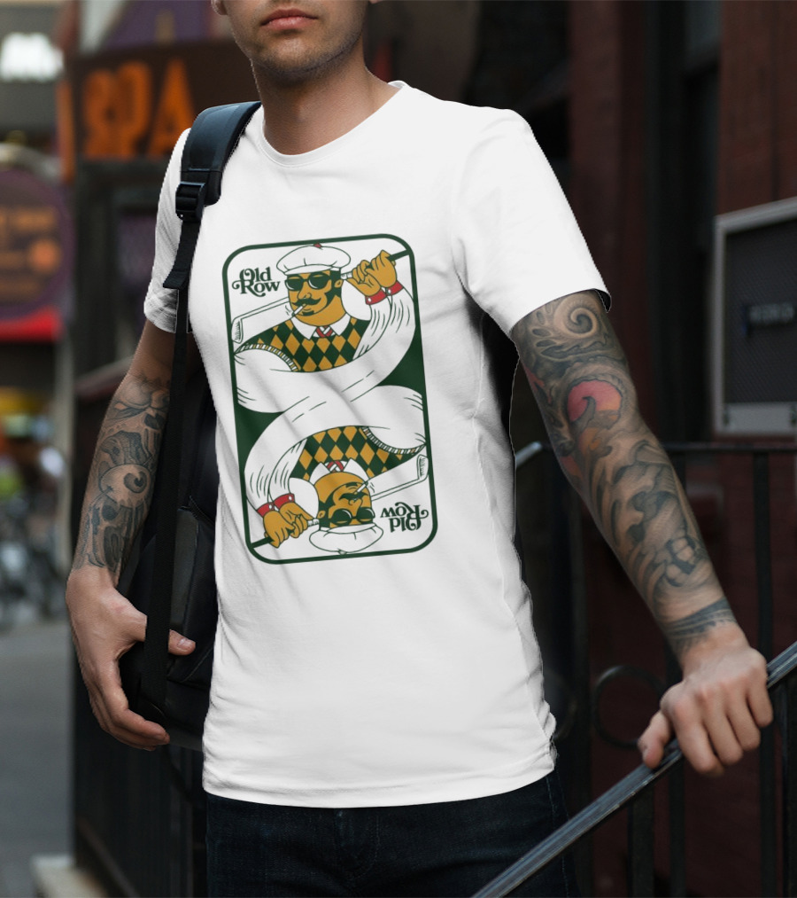 Old Row Golf Playing Card Ace Pipe Pattern T-Shirt