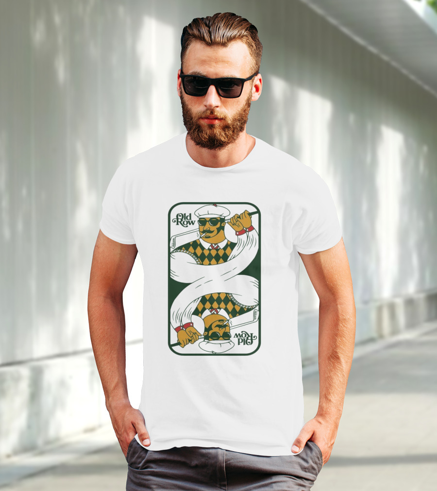 Old Row Golf Playing Card Ace Pipe Pattern T-Shirt