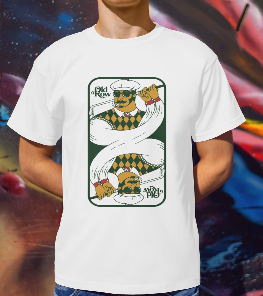 Old Row Golf Playing Card Ace Pipe Pattern T-Shirt